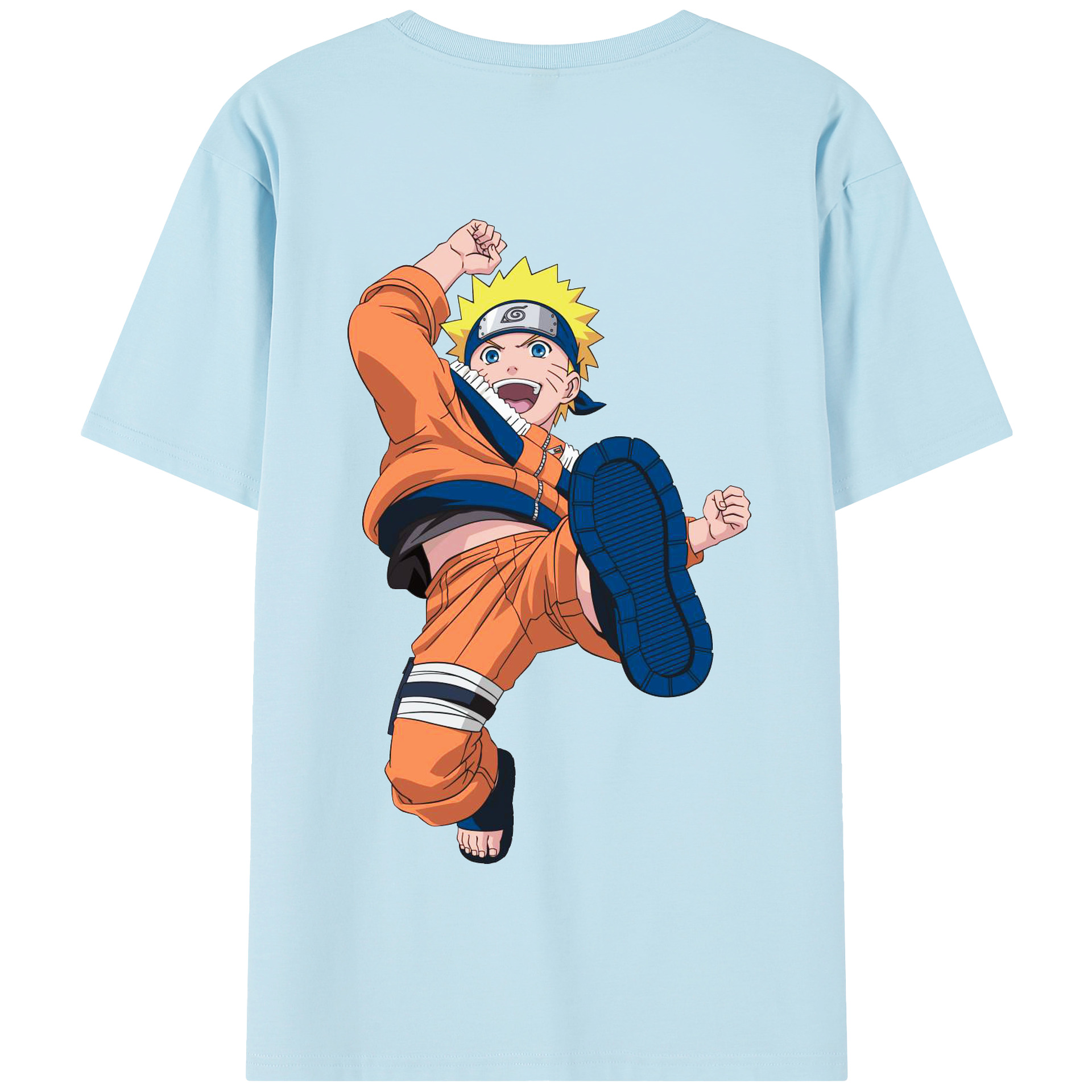 （画像用） NARUTO -ナルト- うずまき ナルト Uzumaki Naruto 綿100％半袖Tシャツ（背面プリント）
